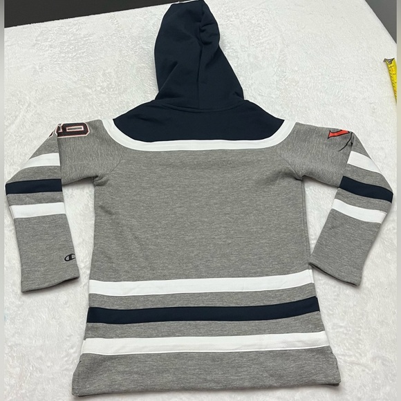 NWT-Champion Virginia Tech college Sz Medium pullover hoodie grey/white/navy - Picture 4 of 5